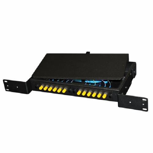 Multilink 045-586-10Frm-1Ru-2X-Ts-Dot Rack Mount 1Ru Supports 2 Panels - Black  Select Fiber Boxes F