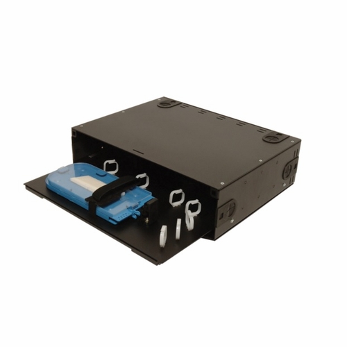 Multilink 045-782-10  Frm-3Ru-Ss Black  Rack Mounted Splice Shelf Will Support Up To (4) 4048 Spl