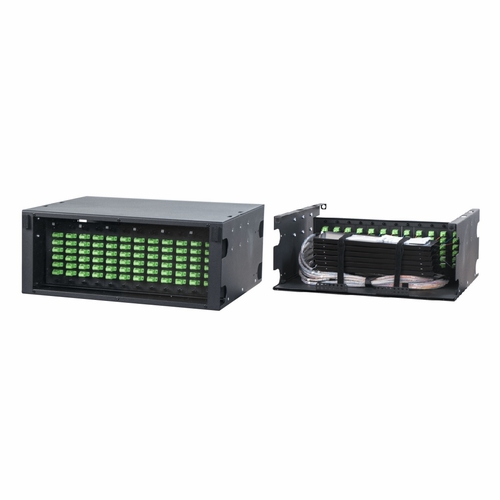 Multilink 045-919-10 FRM-E-4RU-12X-TS-S Slide Out Tray, Holds 12 panels - BLK RACK MOUNT FIBER ENCL
