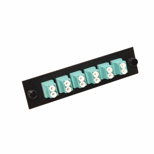 Multilink 065-245-10 Mlcdg-12-Mm-P-Blk Loaded Lc Mm Phos Bronze Duplex 6 Pack Panel 10 Gig Aqua Pret