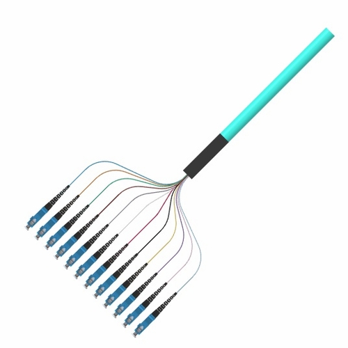Multilink 065-438-10-ML Pigtail, 12 Fiber, SC/PC, MM, 50/125/900, 3meter, OFNR (AQUA) PLC Optical S