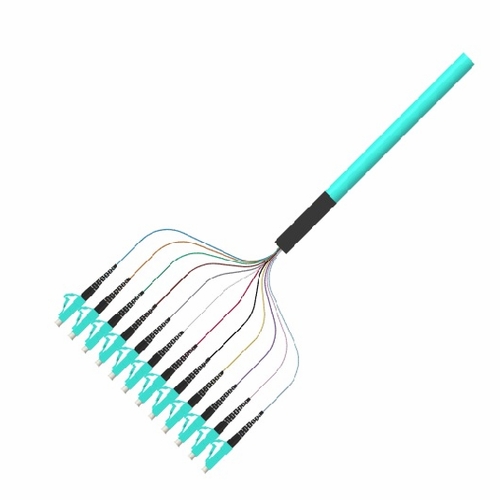 Multilink 065-487-10-Ml Pigtail, 12 Fiber, Lc/Pc, Mm, 50/125/900, 3Meter, Ofnr (Aqua) Plc Optical S