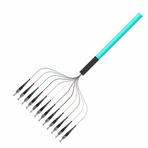 Multilink 065-494-10-Ml  Pigtail, 12 Fiber, St/Pc, Mm, 50/125/900, 3Meter, Ofnr (Aqua) Plc Optical S