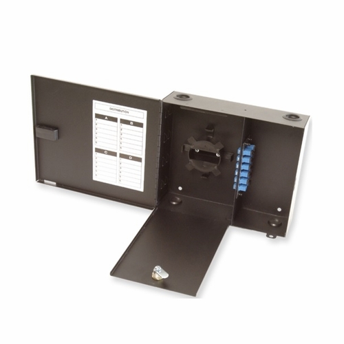 Multilink 10-2012   Fwm-2X-Lc 12 Port Enclosure  Holds 2 Panels-Black  Wall Mount Fiber Enclosures