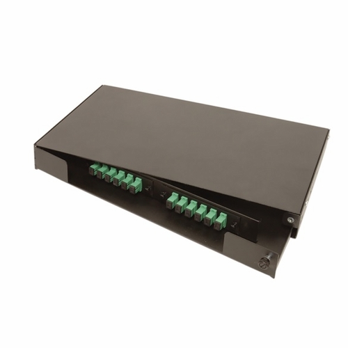 Multilink 10-4323  Frm-1Ru-2X-So Swing Out Tray, Holds 2 Panels-Black Rack Mount Fiber Enclosure