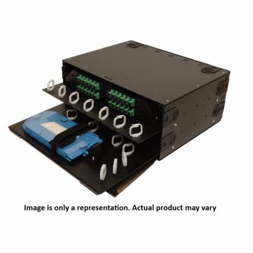 Multilink 10-5270  Frm-4Ru-4X-Ps Black Dual Slide Out Trays Patch/Splice, Holds 4 Panels-Blk  Rack