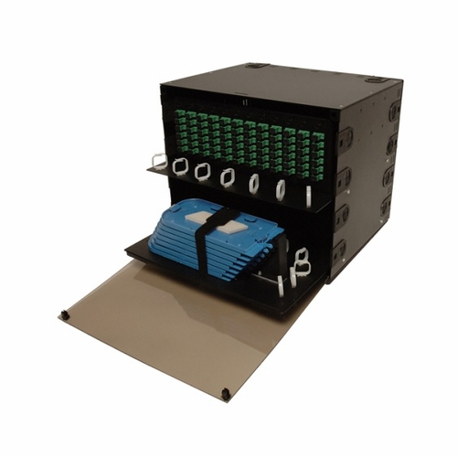 Multilink 10-8584 Frm-8Ru-12X-Ps Black Dual Slide Out Trays Patch/Splice, Holds 12 Panels Rack