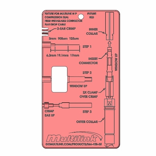 Multilink 649-345-10 FIXTURE FLAT DROP H IP FIELD INSTALLABLE COMPRESSION SEAL RED (TEMPLATE FOR CON