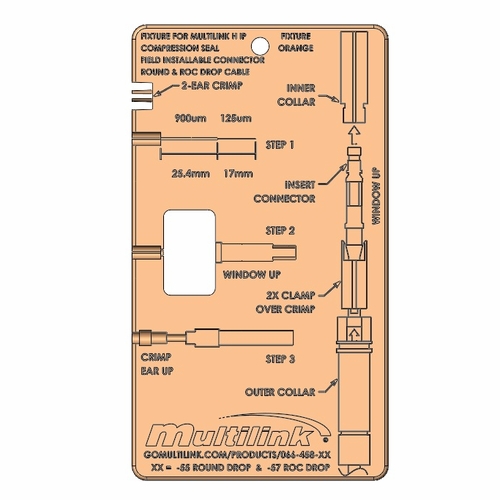 Multilink 649-345-20 Fixture Round/Roc Drop H Ip Field Installable Compression Seal Orange (Template
