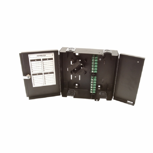 Multilink 99024Bk  Fwm-4X-D Double Door 24 Port Enclosure  Holds 4 Panels-Blk Wall Mount Fiber Encl