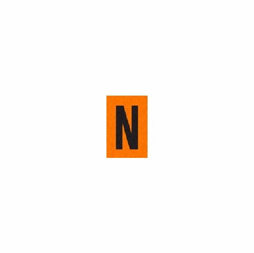 N BLACK ON ORANGE REFLECTIVE 1 X 1.5 PACK OF 25