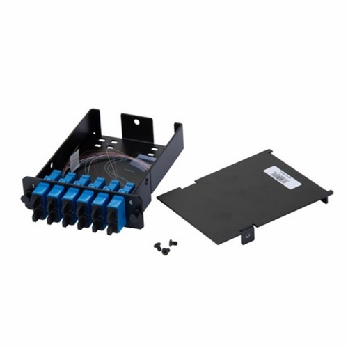 PANDUIT  FCS9N-12-03P OptiCom� SC Splice Cassette OS2, 12 Fiber Discrete Pigtail, Std IL Blue