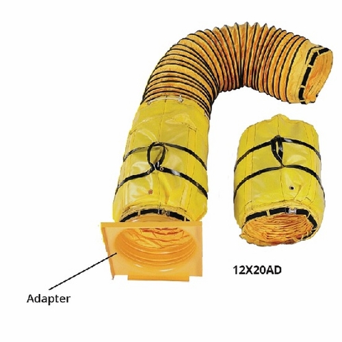 PELSUE 12X20AD 12 inch DIA X 20 foot VENT DUCT W / ADAPTER FOR SUPER12 BLOWERS