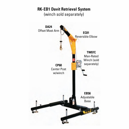 Pelsue Ba36 Davit Offset Arm, Alum., W/Pulley & U-Bracket, 30 Inches /36 Inches  Offset Reach