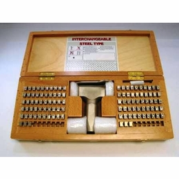 PINNACLE STEEL TYPE SET(LETTER NUMBER DIES) 1/4 INCH WITH BOX AND DIES 106 PIECES