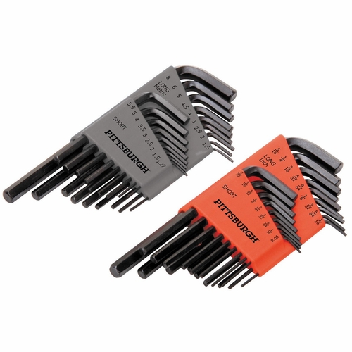 PITTSBURGH 94725 36PC SAE & METRIC LONG REACH HEX KEY SET