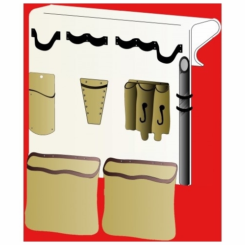 PLASTIC TECHNIQUES  210028 Tool Organizer of each strap, 2 Leather Bags,Bit Holder,Both Sheaths, Or