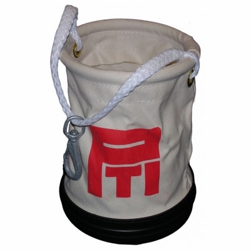 PLASTIC TECHNIQUES RTB-12RS Round Canvas Bag with Rope and Swivel
