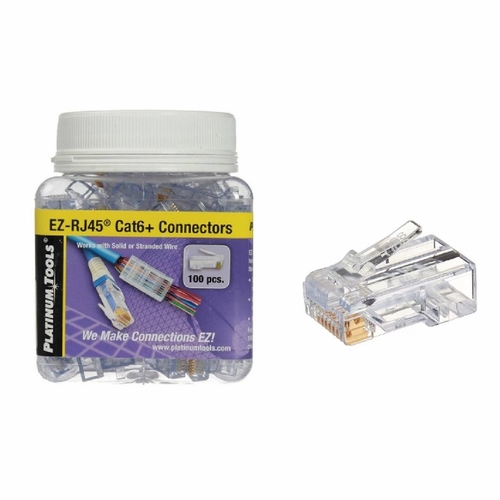 Platinum Ez-Rj45 Cat 6+ Connector 100010B Pack/100