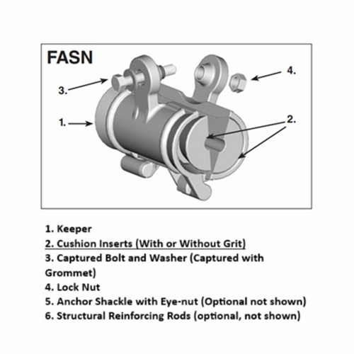 PLP 00070128 FAS/N INSERT HALF WITHOUT RODS.626-.675 NEW