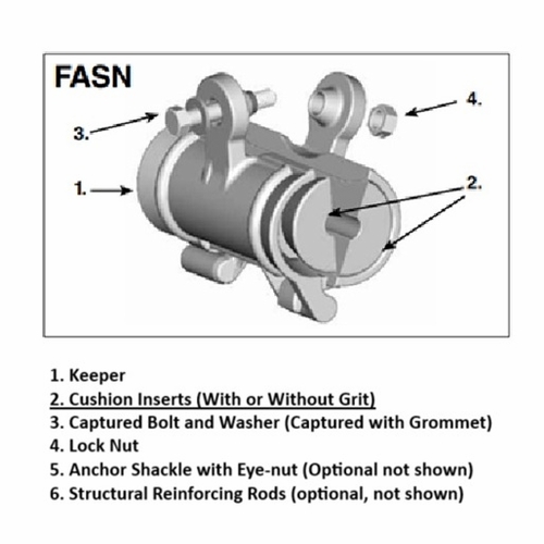 PLP 00070130 FAS/N INSERT HALF WITHOUT RODS.751-.825 NEW