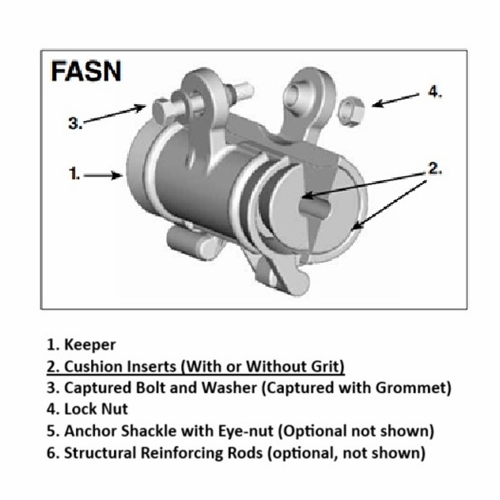 PLP 00070132 FAS/N INSERT HALF WITHOUT RODS.901-.975 NEW