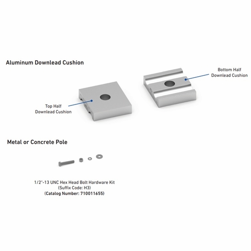 PLP 8003477H3 ALUMINUM DOWNLEAD CUSHION 1/2 inch HDWR 0.751 - 0.797 *ORDER MINIMUM* 20