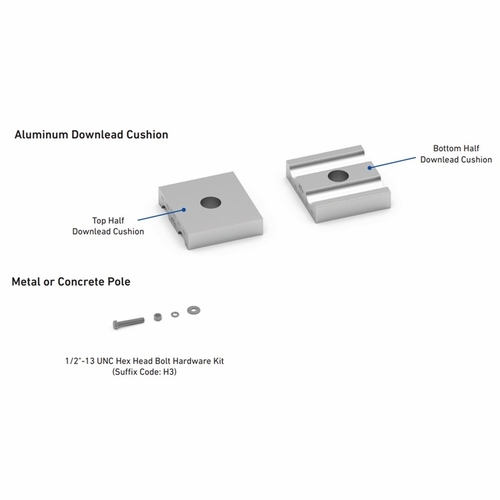 Plp 8003644H3 Aluminum Downlead Cushion 1/2 Inch Hdwr 0.328 - 0.374 *Order Minimum* 25