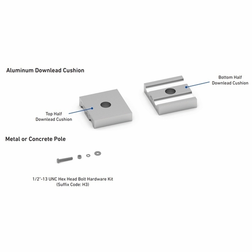 Plp 8003653H3 Aluminum Downlead Cushion 1/2 Inch Hdwr 0.423 - 0.468 *Order Minimum* 25