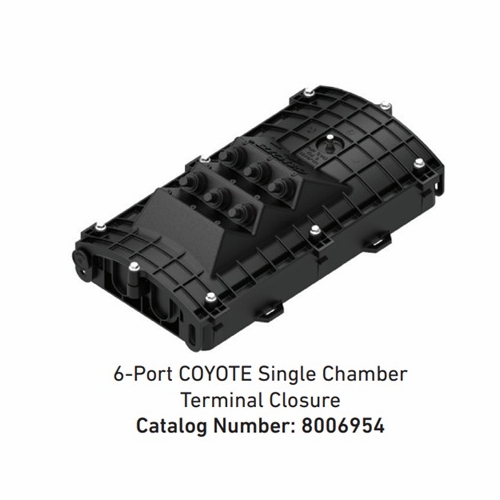 PLP 8006954 COYOTE SINGLE TERMINAL CLOSURE  6 PORT WITH 6 OPTITAP ADAPTERS