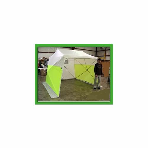 POP N WORK (FOF) FX-6612 GROUND TENT 6 foot X 6 foot WITH FULL-WIDTH TWO-ZIPPERED ROLLUP DOOR