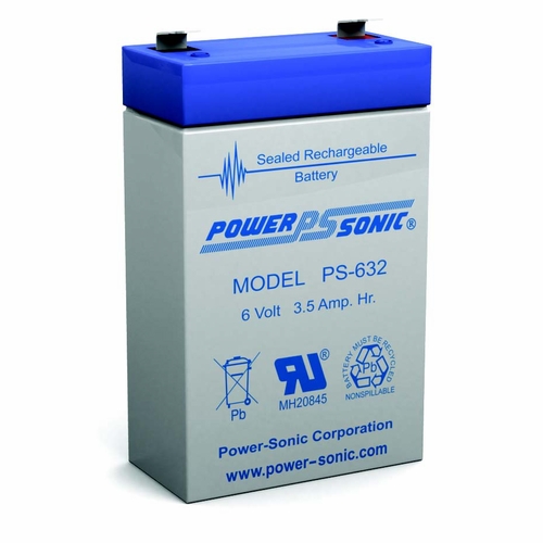 POWER SONIC PS-632 BATTERY 6 Volt 3.5 Ah