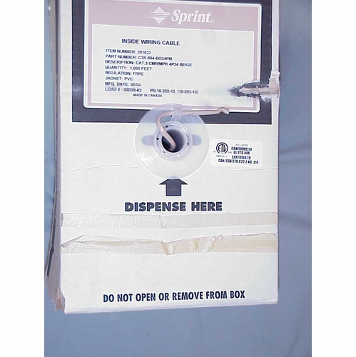 Premier Cat 3 4Pr 24Awg Gray Plenum Cable Box Of 1000 Ft