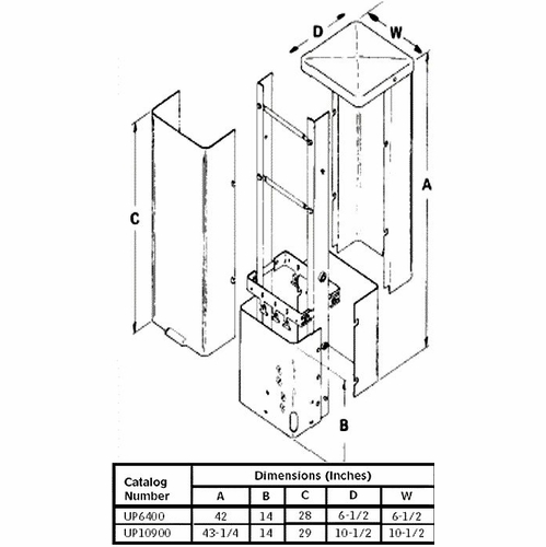 Reliable Up6400 4 Inch X 42 Inches Pedestal