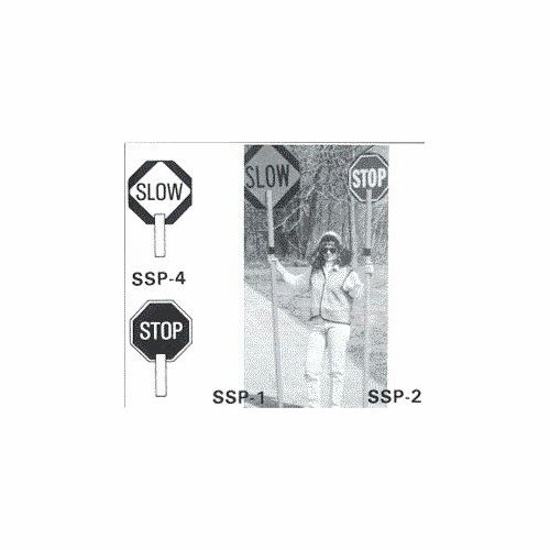 STOP/SLOW PADDLE,8 FOOT 24 INCH SIGN  SSP-1 W/PVC HANDLE