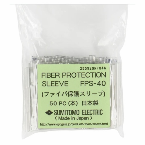 Sumitomo FPS-40 Splice Protection Sleeves for use with single fiber splicing; 40mm length with