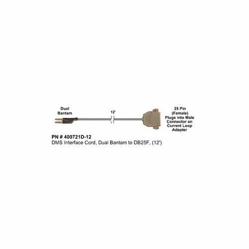 TAG 400721D-12 DMS INTERFACE CORD, DUAL BANTAM TO DB25, (12 foot ) (used with 400725SB2)