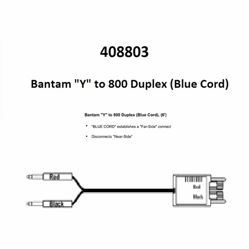 Tag 408803 Bantam  Inch Y Inch  To 800 Duplex (Blue Cord), 6 Foot