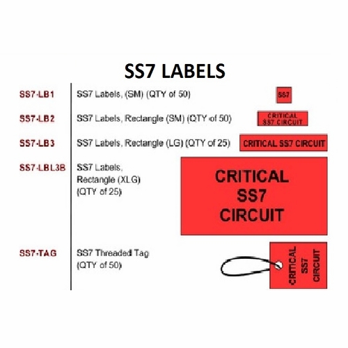 Tag Ss7-Lb2 Ss7 Repl Labels - Rectangle (Small) (Qty Of 50)
