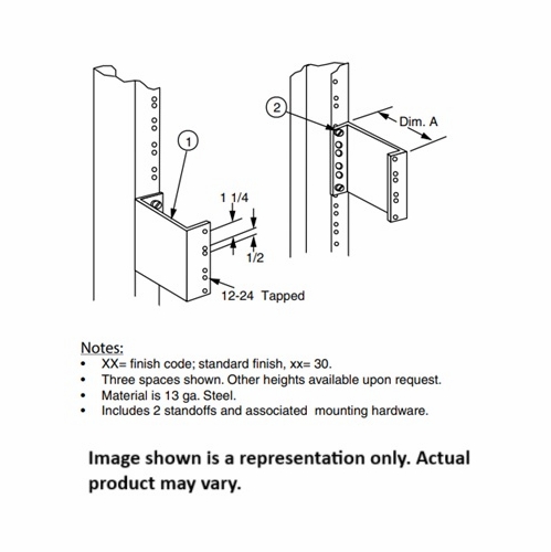TON 0040720830 RACK STANDOFF FOR EQUIPMENT RACK