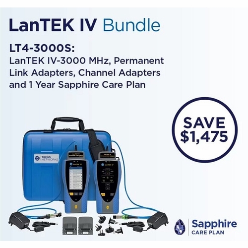 Trend Networks Lt4-3000S Lantek Iv-3000Mhz With Pl/Ch Adapters And 1 Year Of Sapphire Care Support B