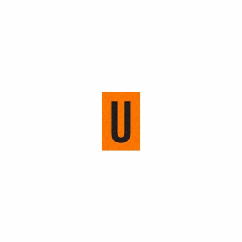 U BLACK ON ORANGE REFLECTIVE 1 X 1.5 PACK OF 25 PT-RD-O-U-BLK/ORG