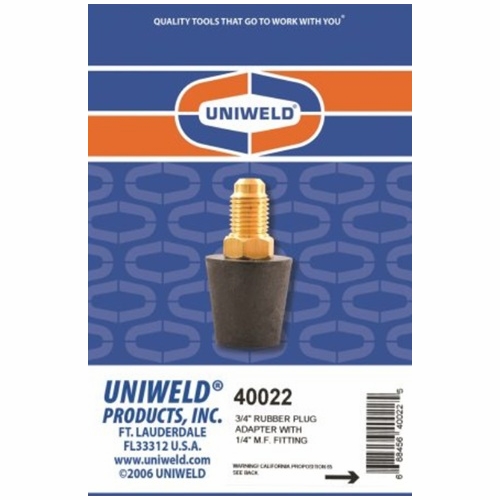Uniweld 40022 3/4 Inch  Rubber Plug Adaptor (3/4 Inch  X 1 Inch  Cone) Upc 40022