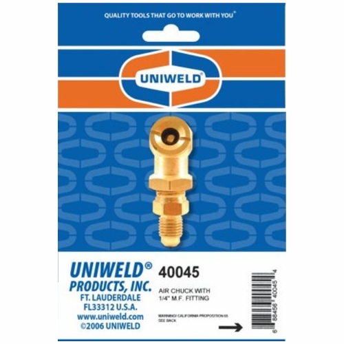 UNIWELD 40045 AIR CHUCK WITH 1/4 inch MALE FLARE FITTING UPC 40045