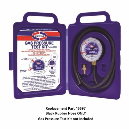 UNIWELD 45597 BLACK RUBBER HOSE FOR 45503/45506 GAS PRESSURE TEST KIT UPC 45597