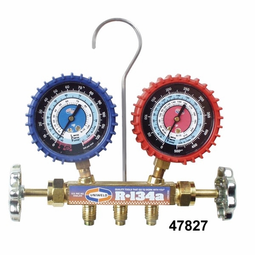 Uniweld 47803 2-V Brass Manifold, Lpf , 96 In. Auto Hoses (No Couplers) Upc 47803