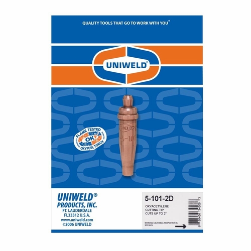 Uniweld 5-101-2D Oxyacetylene Cutting Tip, Cuts Up To 2 Inch  - (Display Pkg.) Upc 34508