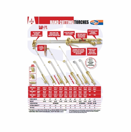 Uniweld 50A-21 / Upc 04501 Hand Cutting Torch 90 21 Inch  Bottom Rear Lever Fuel/Gas Minimum Order