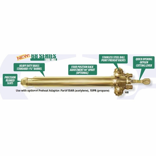 Uniweld 68 / Upc 04360 Machine Cutting Torch 10 Inch  Two Hose W/O Rack Acetylene/Fuel/Gas Minimum O