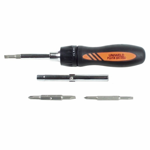 UNIWELD 6N1RSD 6 IN 1 RATCHET SCREWDRIVER UPC 70093 *** must order in quantities of 12 ***
